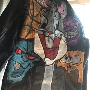 Custom Hand Painted Monstars Theme Jean jacket